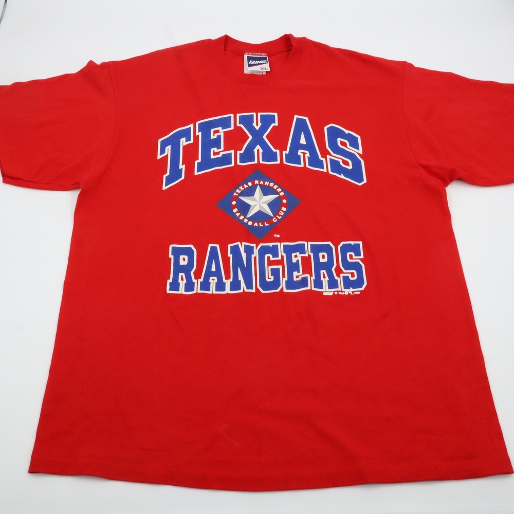 Texas Rangers Bike T Shirt Mens XL Red 1994 Vintage MLB Graphic Made in USA
